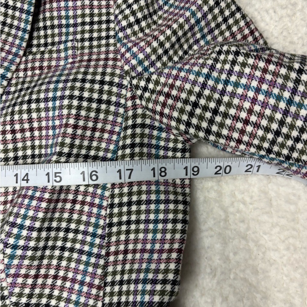 Talbots Women Multicolor Houndstooth Wool Blend Single Button Blazer - Picture 8 of 12